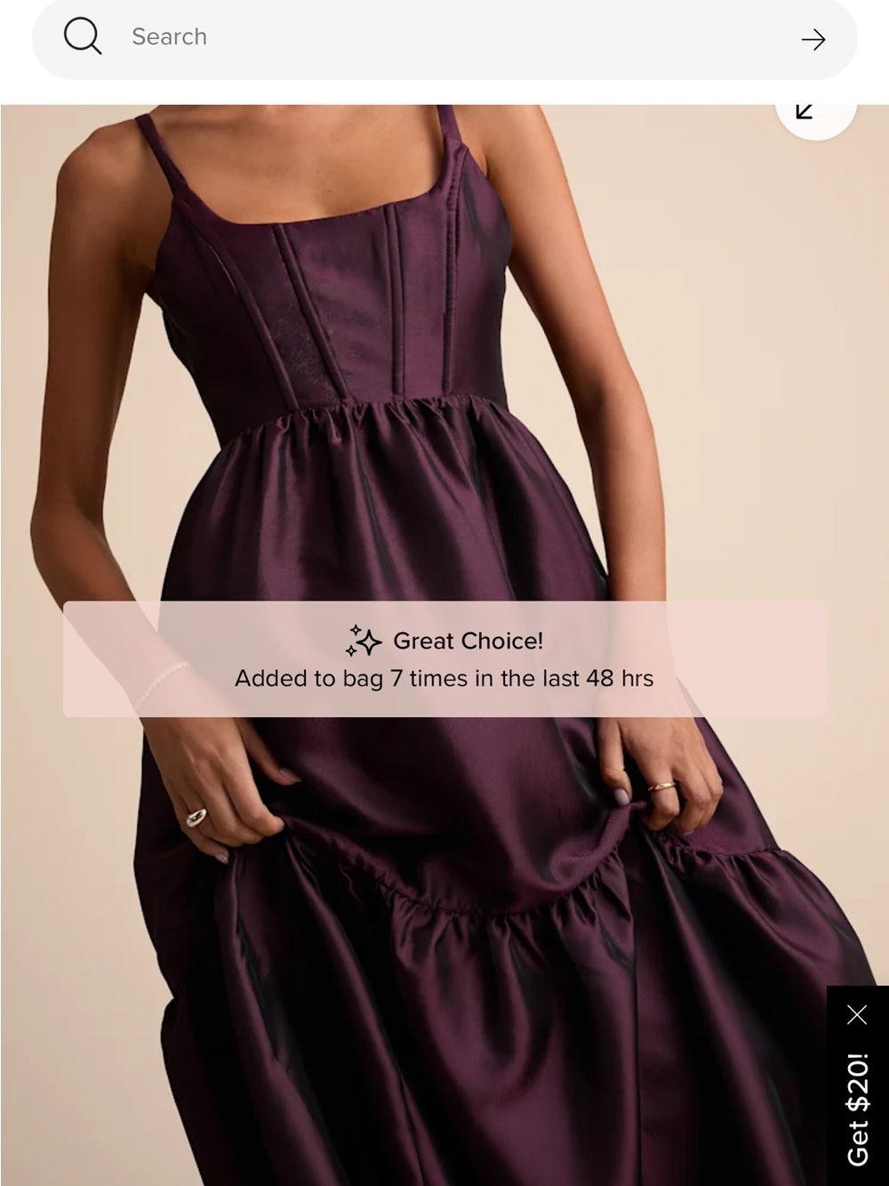 Lulu's Plum Satin Maxi Dress